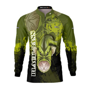 Camisa de Pesca Brk Black Bass Verde com Proteção UV50+
