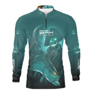 Camisa de Pesca Brk Azul Halloween Fantasma com Proteção UV50