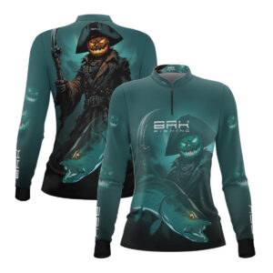 Camisa de Pesca Feminina Brk Azul Halloween Fantasma com Proteção UV50