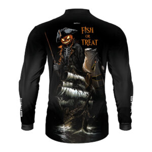 Camisa de Pesca Brk Azul Halloween Abobora e Barco com Proteção UV50
