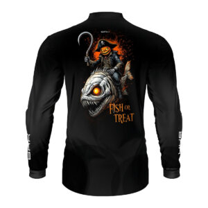 Camisa de Pesca Brk Azul Halloween Caveira de Peixe com Proteção UV50