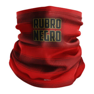 Bandana Balaclava Tubeneck Brk Rubro Negro Listras Vermelhas com Proteção UV50
