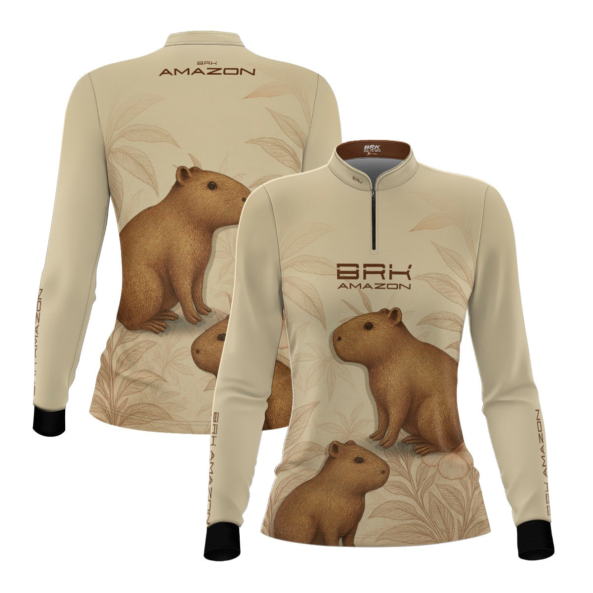 Camisa Feminina Brk Amazon Capivara Floral com Proteção UV50 - Imagem 4