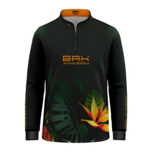 Camisa de Pesca Infantil Brk Amazon Verde Folhagem com Proteção UV50