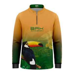 Camisa de Pesca Infantil Brk Amazon Tucano Floral com Proteção UV50