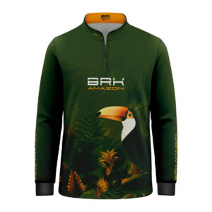 Camisa de Pesca Infantil Brk Amazon Verde Tucano com Proteção UV50