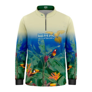 Camisa de Pesca Infantil Brk Amazon Araras e Tucanos com Proteção UV50