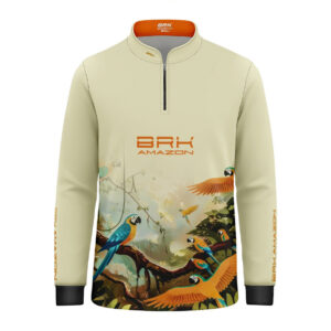 Camisa de Pesca Infantil Brk Amazon Araras com Proteção UV50