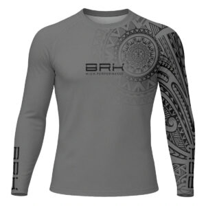 Camisa UV50 Segunda Pele Brk Maori Design Cinza e Preto