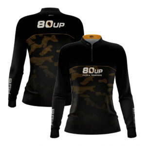 Camisa de Pesca Feminina Brk 80UP Camuflada Amarela com Proteção UV50