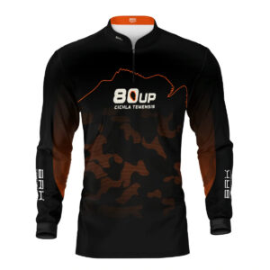 Camisa de Pesca Brk 80UP Camuflada Laranja com Proteção UV50