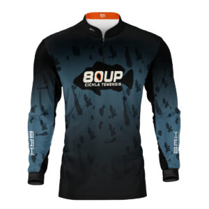 Camisa de Pesca Brk 80UP Azul com Proteção UV50