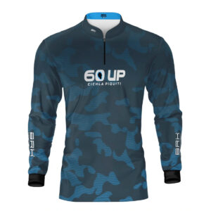 Camisa de Pesca Brk 60UP Camuflada Azul com Proteção UV50