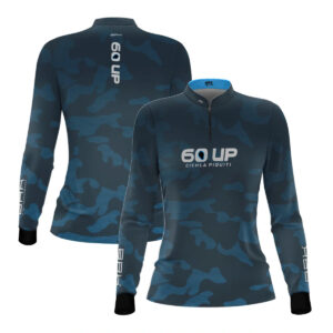 Camisa de Pesca Feminina Brk 60UP Camuflada Azul com Proteção UV50