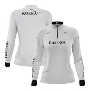 Camisa de Pesca Feminina Brk Reef & Reel High Perfomance Branca com Proteção UV50