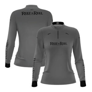 Camisa de Pesca Feminina Brk Reef & Reel High Perfomance Cinza com Proteção UV50