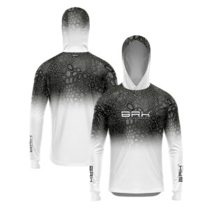 Camisa de Pesca Brk com Luva e Capuz Hybrid Criptek Branca com Proteção Solar UV50+