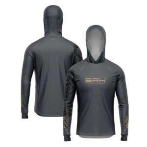 Camisa de Pesca Brk com Luva e Capuz Hybrid Sport Maori Cinza com Proteção Solar UV50+