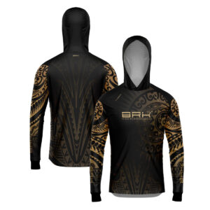 Camisa de Pesca Brk com Luva e Capuz Hybrid Maori Bege com Proteção Solar UV50+