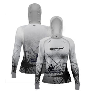 Camisa de Pesca Feminina Brk com Luva e Capuz Hybrid Caiaque com Proteção Solar UV50+