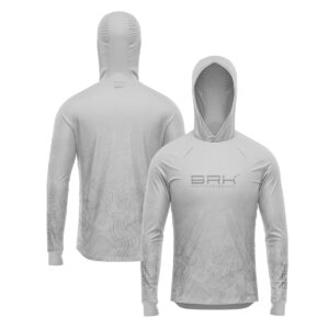 Camisa de Pesca Brk com Luva e Capuz Hybrid Clean Cinza com Proteção Solar UV50+