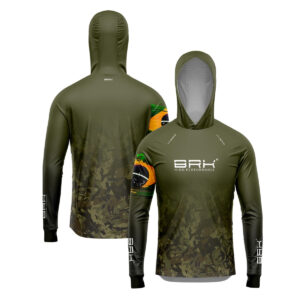 Camisa de Pesca Brk com Luva e Capuz Hybrid Maori Branca com Proteção Solar UV50+