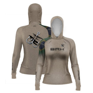 Camisa de Pesca Feminina Brk com Luva e Capuz Hybrid Clean Garateia com Proteção Solar UV50+