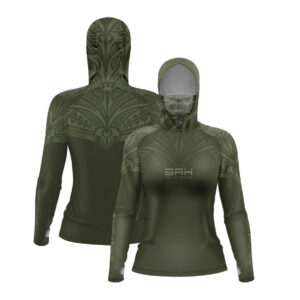 Camisa FusionX Feminina Maori Hunter Verde BRK com Proteção Solar UV50+