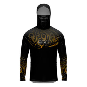 Camisa FusionX Maori Tribal Preto e Dourado BRK com Proteção Solar UV50+