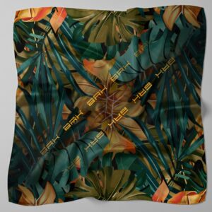 Lenço Feminino BRK Preta Folhagem