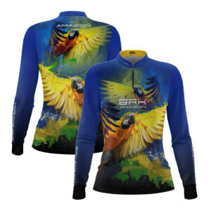 Camisa de Pesca Brk Amazon Arara Brasil com Proteção UV50