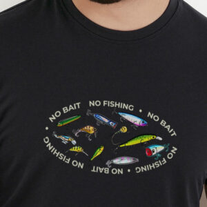 Camiseta Básica de Algodão Brk Preta No Bait No Fishing