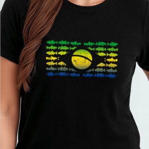 Camiseta Básica de Algodão Brk Preta Pescador Patriota