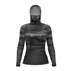 Camisa FusionX Feminina  Brk Fishing Pincelada Preto com Proteção UV50+