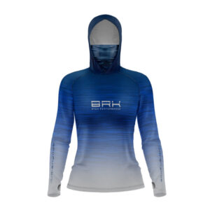 Camisa FusionX Feminina  Brk Fishing Ruido Azul Branco com Proteção UV50+