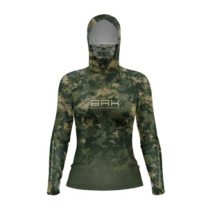 Camisa FusionX Feminina  Brk Fishing Camuflado Verde com Proteção UV50+