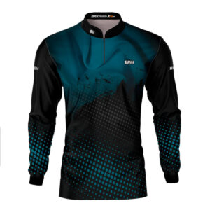 Camisa de Pesca Brk Azul e Preta com Proteção Solar UV50+