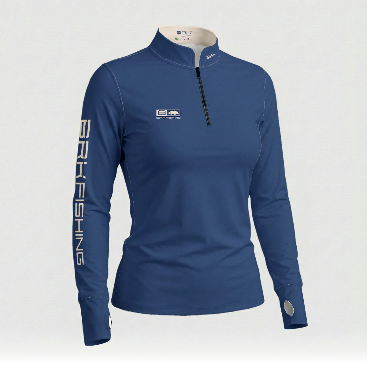 Camisa ArmorX Feminina Brk Fishing Azul Marinho Lisa com Proteção Solar UV50+