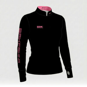Camisa ArmorX Feminina Brk Fishing Preta com Detalhes Rosa e Proteção Solar UV50+