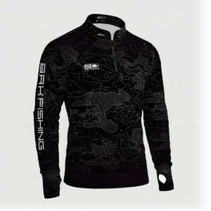 Camisa ArmorX Brk Fishing Preta Camuflada com Proteção Solar UV50+