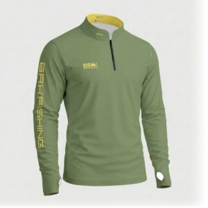 Camisa ArmorX Brk Fishing Verde Militar com Detalhes em Amarelo com Proteção UV50+