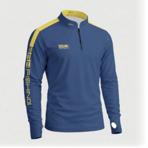 Camisa ArmorX Brk Fishing Azul com Detalhes em Amarelo com Proteção UV50+