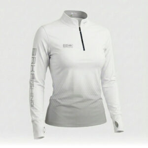 Camisa ArmorX Feminina BRK Fishing Colmeia Degradê Branco Cinza com Proteção UV50+