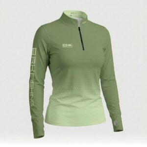Camisa ArmorX Feminina BRK Fishing Colmeia Degradê Verde Oliva com Proteção UV50+