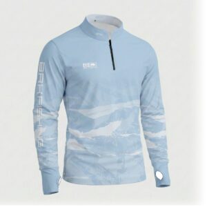 Camisa ArmorX BRK Fishing Ondas Azul Claro com Proteção UV50+