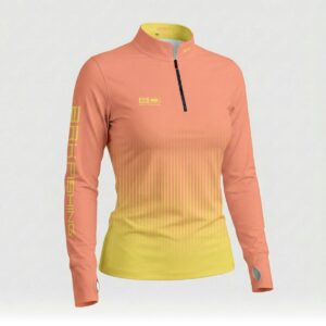 Camisa ArmorX Feminina BRK Fishing Sunset Coral Amarelo com Proteção UV50+