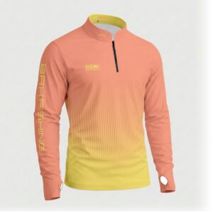 Camisa ArmorX BRK Fishing Sunset Coral Amarelo com Proteção UV50+