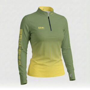 Camisa ArmorX Feminina BRK Fishing Degradê Verde e Amarelo com Proteção UV50+