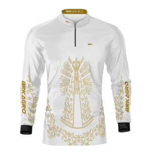 Camisa Agro Brk Nossa Senhora Strass Branca com Proteção Solar UV50+