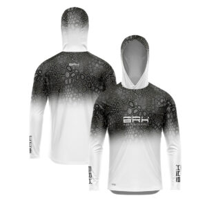 Camisa de Pesca com Capuz Brk Criptek Branca com Proteção Solar UV50+